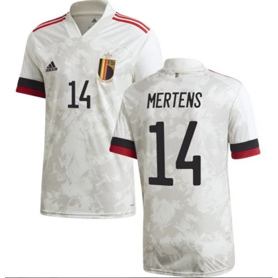 Camisola Bélgica Mertens 14 Equipamento Segundo Euro 2020 Manga Curta